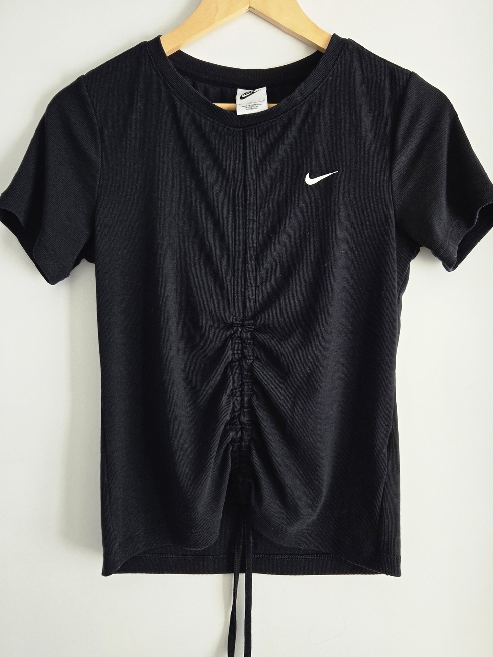 Nike Kids' Black Ruched Short-Sleeve Top